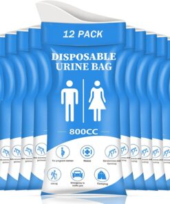DIBBATU Disposable Urine Bag, 12/24 PCS Pee Bags for Travel for Women/Men, 800ML Emergency Portable Urinal Bag and Vomit Bags, Unisex Urinal Bag for Camping, Traffic Jams, Pregnant, Patient