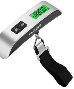 Digital Luggage Scale, 110lb Portable Suitcase Weight Scale for Travel with Backlit LCD, 4-Unit Switching, Non-Slip, Luggage Scale for Luggage, Backpacks, Packages (Battery Included)