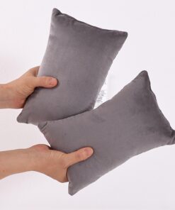 EVOLIVE Tiny Pillow, 2-Pack Gray Micromink Shell Mini Pillows, 11"x7" - Machine Washable, Lightweight, Breathable Multi-Purpose Travel Pillows for Neck, Back Support, Pet Use (Grey, 7"x11")