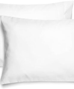 EXQ Home Toddler Pillowcases 13x18 Travel Pillow Case Set of 2, Small Pillow Case Fits Baby Pillow Sized 12x16, 13x18, Kids Pillowcases 2 Pack Machine Washable with Envelope Closure(White)