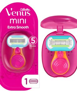 Gillette Venus Extra Smooth Travel Razor Kit for Women, Mini Handle + Refill + Case