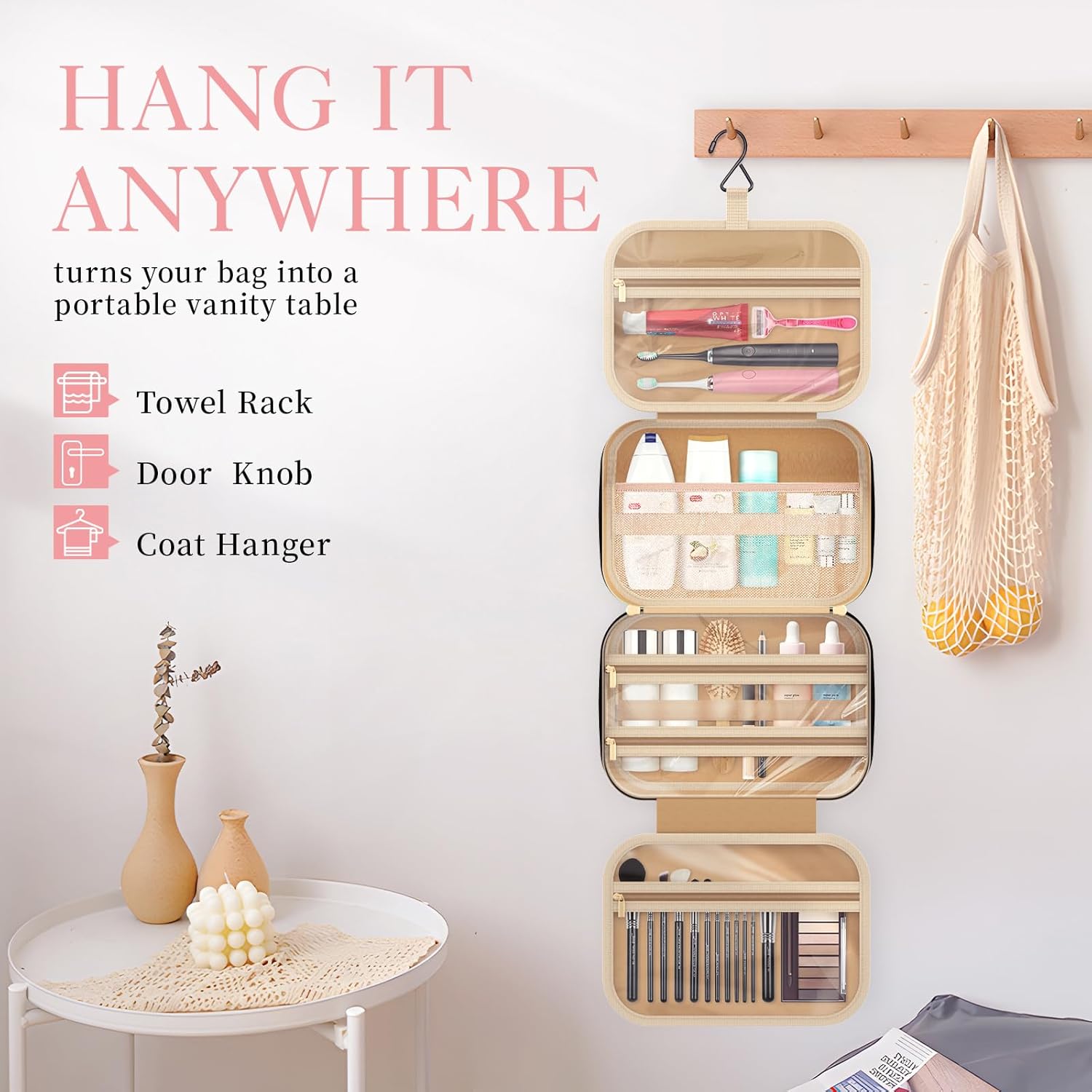 HOTOR Travel Toiletry Bag Hanging Toiletry Bag for Women Men Makeup BagBig Comparment Waterproof for Travel Accessories Travel Essentials Medium Black.jpg