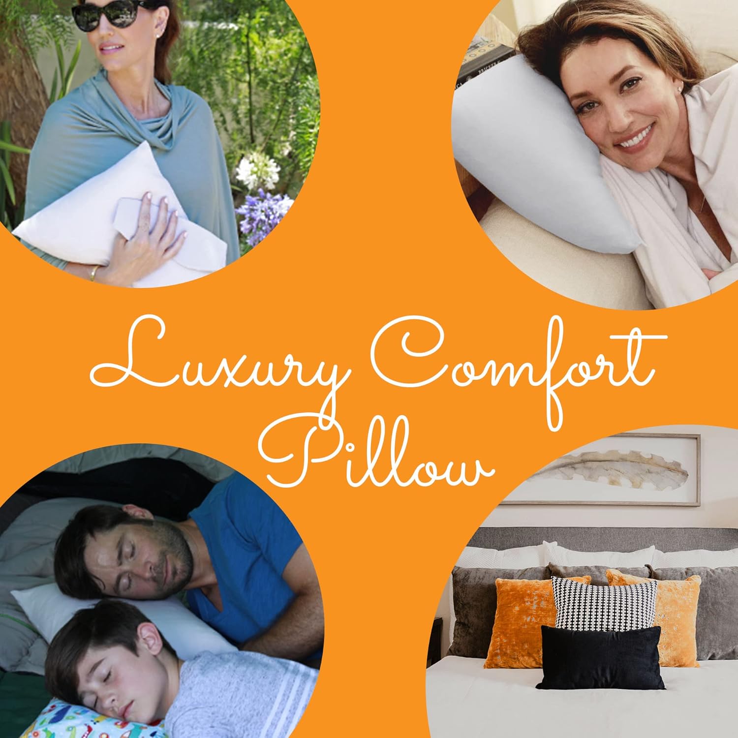 Happyluxe Odyssey Travel Pillow for Long Flights Soft Small Alternative to Down and Memory Foam. 17 x 13in Made in The USA Silver Gray Airplane Pillow for Adults Sleeping Camping or Nap.jpg