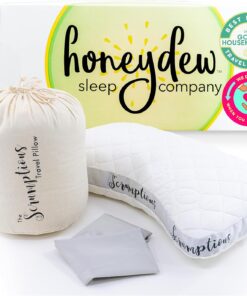 Honeydew Scrumptious Travel Pillow – Made in USA with Cooling Copper Gel Fill – CertiPUR Certified – Adjustable Travel Companion for Airplane & Traveling - Ergonomic Neck & Shoulder Support