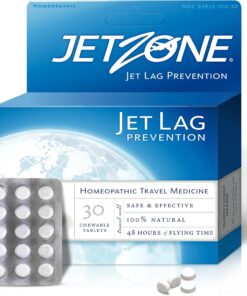 JetZone Jet Lag Remedy - Homeopathic Travel Aid – Trusted for Over 15 Years - Immune Health – Circadian Rhythm - Fatigue – Exhaustion – Tired - Can't Sleep – Good for 48hrs Flying Time - 30 Chewables