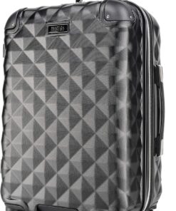 Kenneth Cole REACTION Diamond Tower Collection Lightweight Hardside Expandable 8-Wheel Spinner Travel Luggage, Black, 20-Inch Carry On