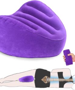 Knee Pillow for Side Sleepers, Leg Pillow for Side Sleeping Velvet Soft Fabric, Inflatable Travel Pillow for Thigh Sleep Support, Side Sleeper Pillow Between Legs for Hip Sciatica Back Pain Relief