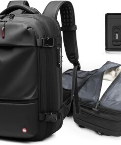 Kuvictewl Vacuum Backpack for Travel, 60L Expandable Travel Backpack with Vacuum Compression Seal System, Water Resistant, TSA Lock, Carry-On Suitcase Luggage - Pump Included