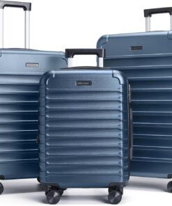 LIGHT FLIGHT Luggage Sets, 3 Piece Durable Suitcase Set with Spinner Wheels, 3 Pcs Hard Shell Lightweight Luggage with TSA Lock, Large Checked Travel Suitcases, 20/24/28 Inch, Royal Blue