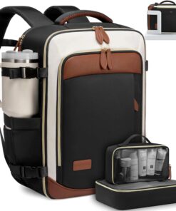 LOVEVOOK 40L Travel Backpack for Women, Carry On Backpack with 3 Packing Cubes,TSA Personal Item Travel Bag Airline Approved, Water Resistant Weekender Overnight Luggage Daypack, Fits 17.3 Inch Laptop