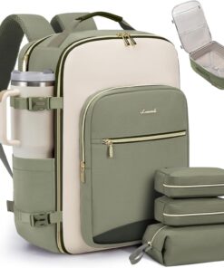 LOVEVOOK 40L Travel Backpack for Women & Men, Airline Approved Carry On Luggage with 3 Packing Cubes, TSA Overnight Bags, Waterproof Personal Item Bag, Weekender Essentials Backpacks fits 17" Laptop