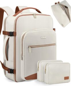 LOVEVOOK 40L Travel Backpack for Women Men,Waterproof Airline Approved Carry On Luggage Travel Essentials,TSA Carry On Backpack Personal Item Travel Bag Suitcase with 3 Packing Cubes,Weekender,Daypack