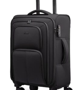 LOVEVOOK Carry On Luggage 22x14x9 Airline Approved, 22 Inch Softside Suitcases with Spinner Wheels, Lightweight Carry-on Suitcase with TSA Lock for Women Men, Large Luggage for Travel Business Trip