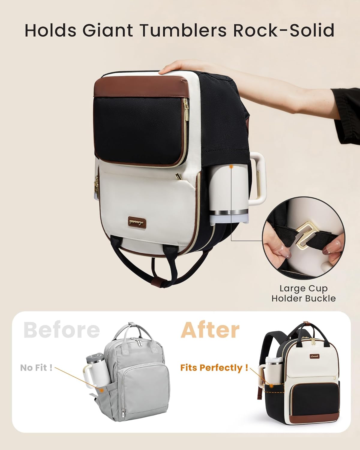LOVEVOOK Laptop Backpack for Women with Giant Tumbler Holder Pocket 15.6 inch Travel Work Backpack Purse for Teacher Nurse Waterproof College Book Bag Cute Casual Daypack Beige Black Brown.jpg