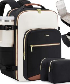 LOVEVOOK Large Travel Backpack for Women & Men, 40L Carry on Backpack for Airplanes, TSA Personal Item Travel Bag fits 17" Laptop, Waterproof Travel Essentials Airline Approved with 3 Packing Cubes