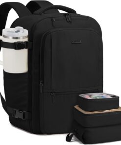 LOVEVOOK Travel Backpack for Women & Men, 40L Large Carry On Backpack Airline Approved, TSA Personal Item Weekender Bag, Water Resistant Laptop Backpack with 3 Packing Cubes for Travel Essentials