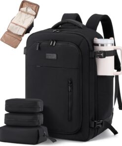 LOVEVOOK Travel Backpack for Women Men with Garment Bag, 40L Carry on Backpack as TSA Personal Item Flight Approved, Luggage Daypack Fits 17.3" Laptop, Overnight Business Weekender Travel Essential