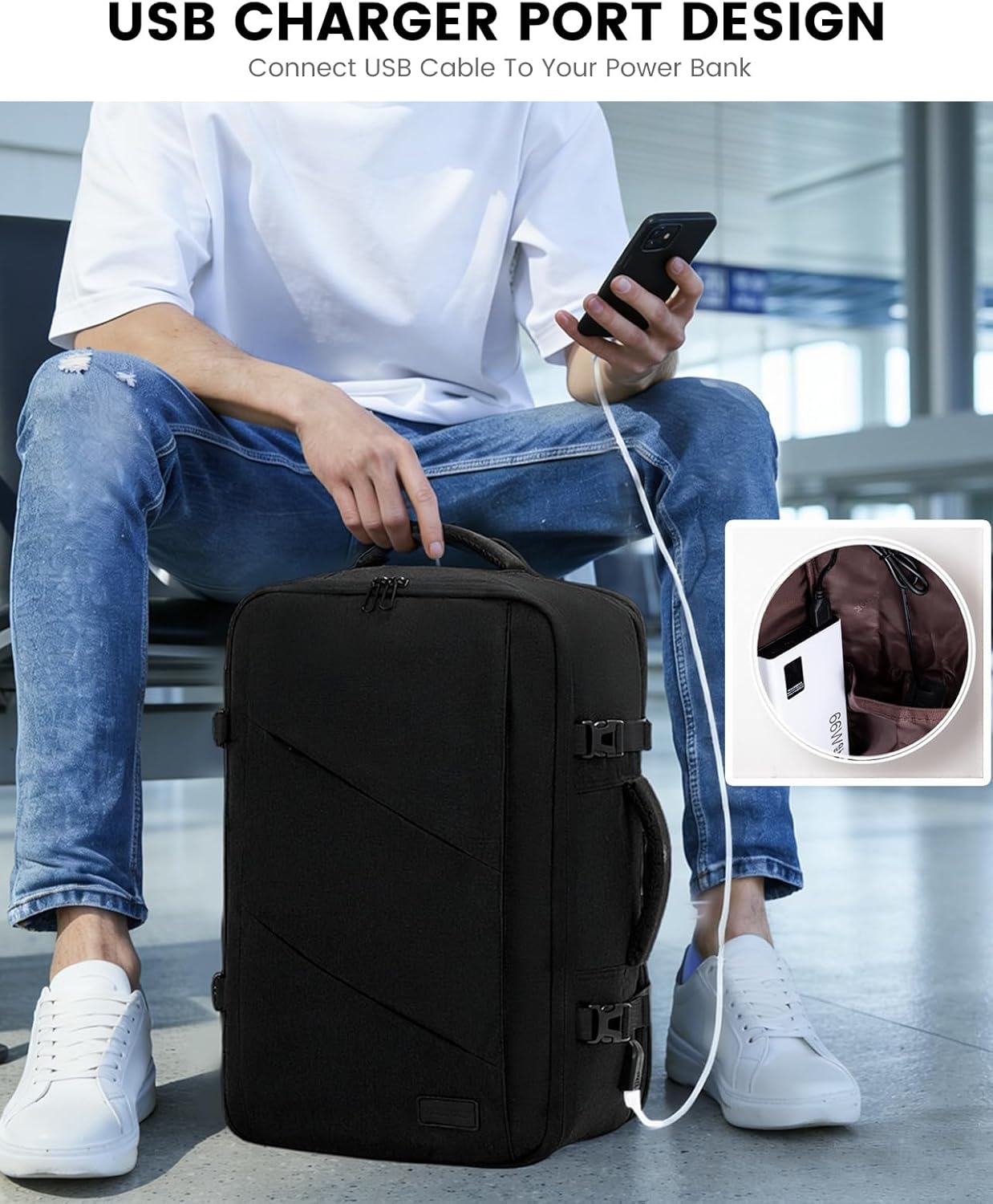 LOVEVOOK Travel Carry on Backpack Large 40L Personal Item Travel Bag for Men Women Flight Approved with 3 Packing Cubes Suitcase Water Resistant Luggage Daypack Business Weekender Bag Black.jpg