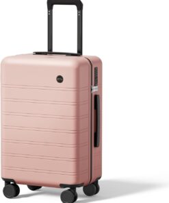 Lightweight PC Hard Shell Suitcase, 20-inch International Carry On Luggage Airline Approved with TSA Lock, 360 Silent Spinner Wheels- Ideal for Travel Suitcase (Pink, Carry-on 20-Inch)