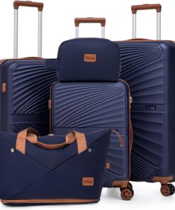 Luggage Sets 5 Piece, Suitcases with Wheels, ABS Hard Case Luggage with TSA Lock Spinner Wheels, Carry On Luggage Set (20/24/28 inch)