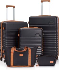 Luggage Sets 5 Piece, Suitcases with Wheels, Hardshell Suitcase Set, ABS Carry on Luggage Set with TSA Lock, Travel Luggage