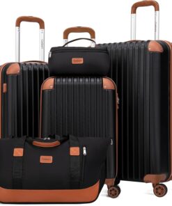 Luggage Sets 5 Piece Suitcases with Wheels, Suitcase Set ABS Hard Case Luggage with TSA Lock Spinner Wheels Durable Travel Luggage