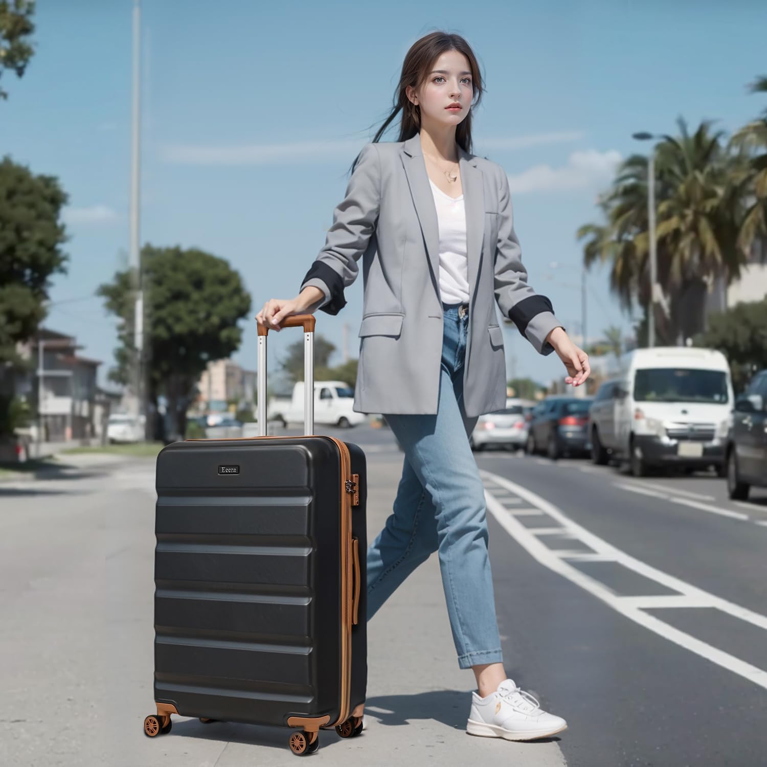 Luggage Sets 5 PieceHard Case Suitcase Set with Spinner WheelsHardshell Lightweight Travel Luggage with TSA Lock Black202428 Inch.jpg