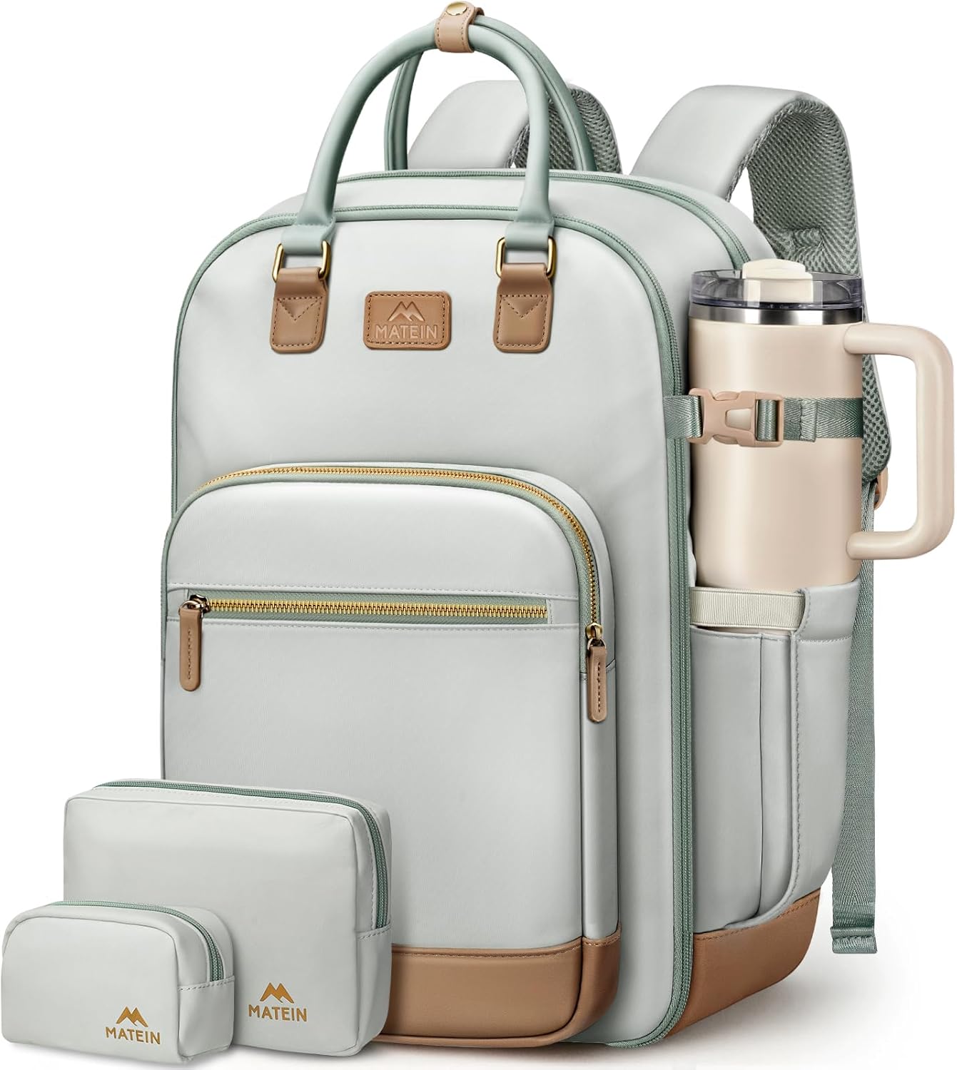 MATEIN 18x14x8 Personal Item Backpack for Spirit Airline, TSA Underseat Carry on Travel Weekender Bags for Women with Detachable Shoe Compartment, Custom-Fit 15.6" Laptop Sleeve & USB C Charging Port