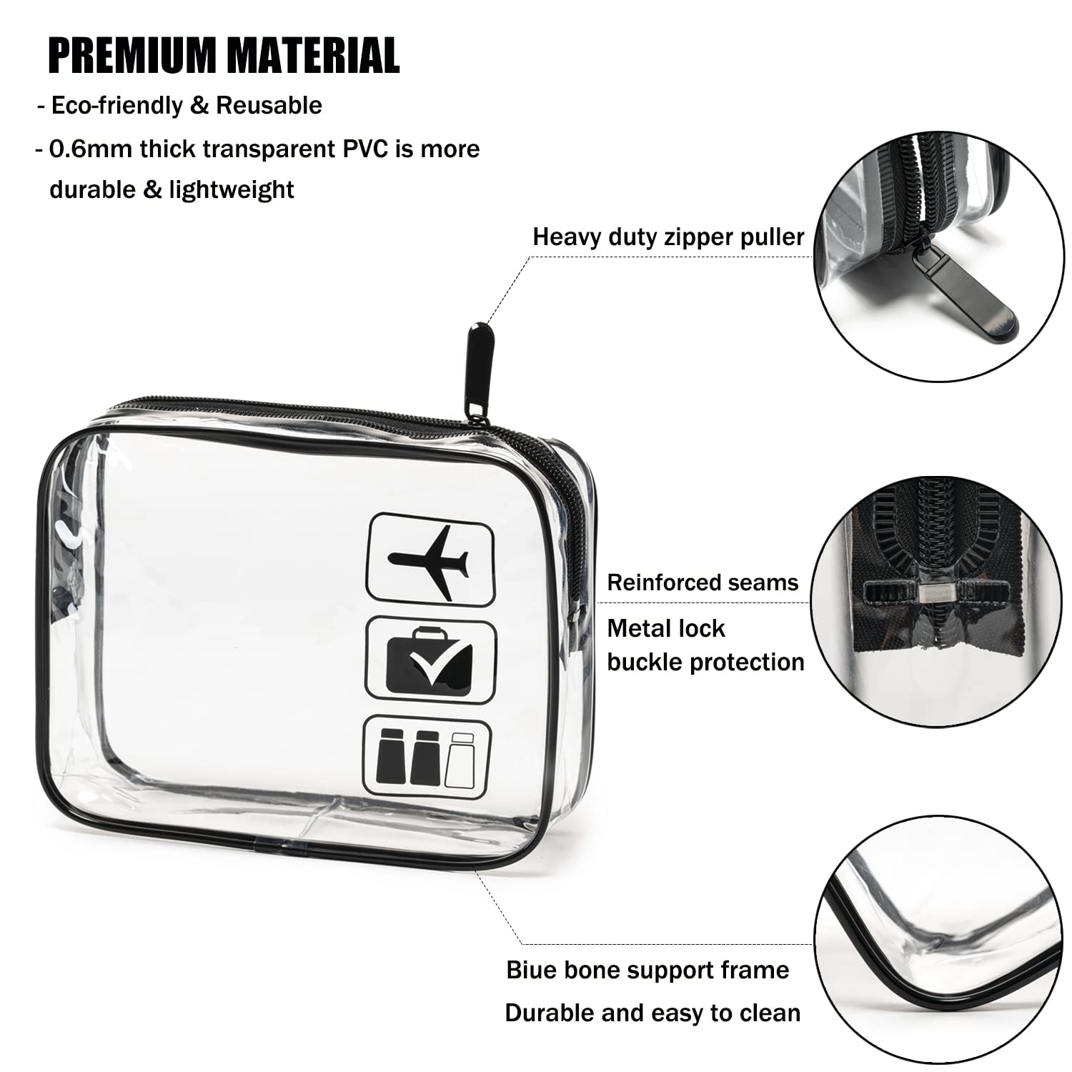 MODENGKONGJIAN TSA Approved Toiletry Bag 3 Pcs Clear Toiletries Bags Quart Size Travel Makeup Cosmetic Bag for Women Men Carry on Airport Airline Compliant Bag Black.jpg