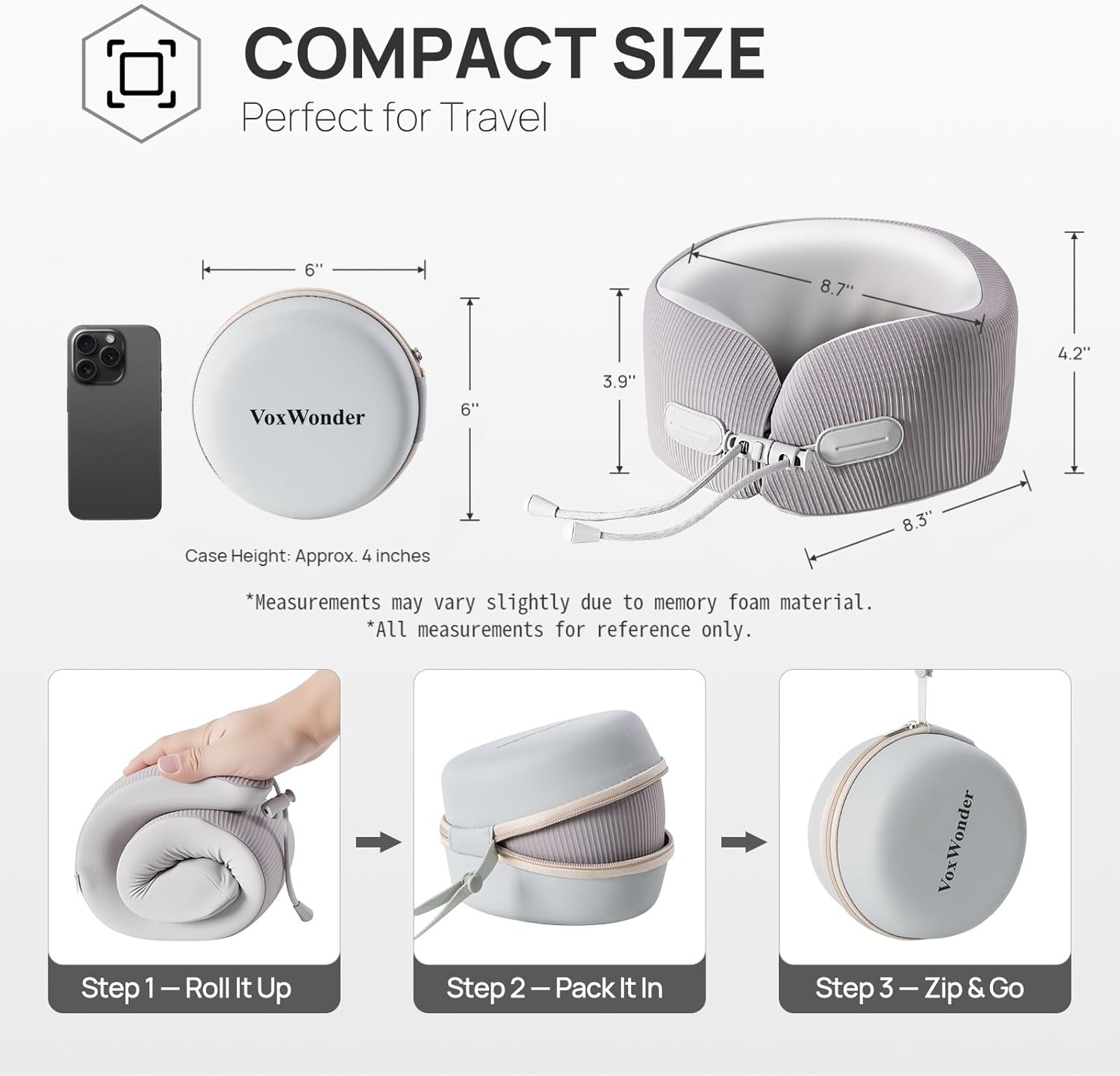 Memory Foam Travel Neck Pillow for Airplane 360° Head Support Travel Essentials for Long Flights Breathable Cover and Compact Storage Case Portable Gift for Men and Women.jpg