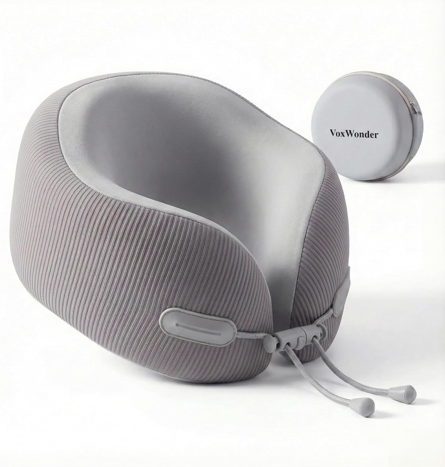 Memory Foam Travel Neck Pillow for Airplane, 360° Head Support Travel Essentials for Long Flights, Breathable Cover and Compact Storage Case, Portable Gift for Men and Women