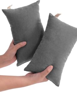 NTBAY Tiny Pillows, Down Alternative 7"x11" Microfiber Mini Pillow for Travel, Pets, Soft Machine Washable Small Pillows for Neck, Wrist, Lumbar and Knee, Dark Grey