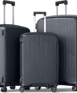 Nazhura Luggage Set, 3-Piece Hardside Suitcase Set, 20-inch Carry On, 24-inch, 28-inch Luggage