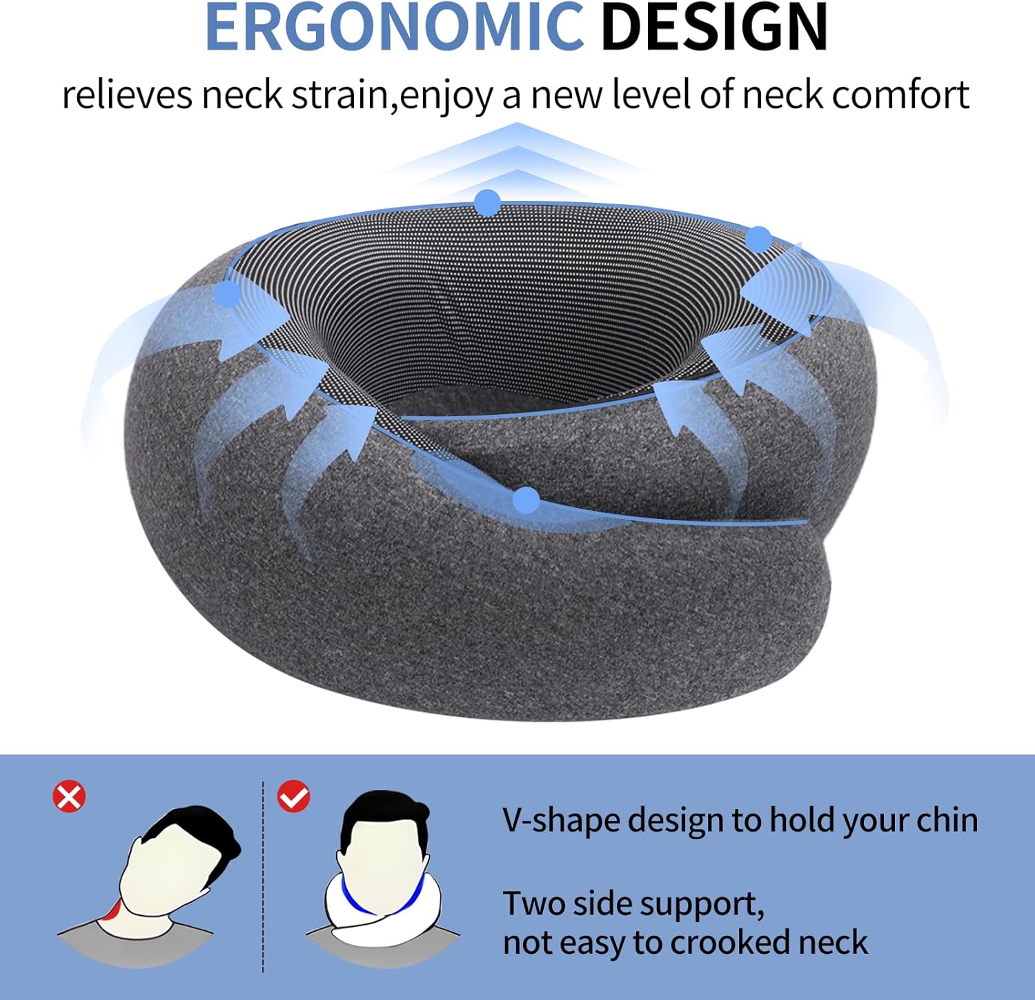 Neck Pillow Airplane Travel Pillows for Airplanes Memory Foam Adjustable Portable Neck Pillow for Traveling Car Rides and Home Use.jpg