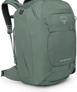 Osprey Sojourn Porter 46L Travel Backpack – Carry-On Compliant Luggage with StraightJacket Compression and Padded Laptop Sleeve – Durable Pack for International or Urban Travel, Koseret Green