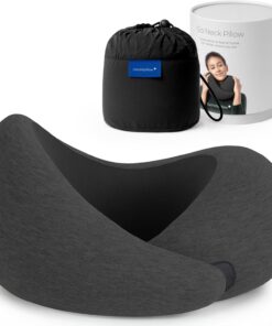 Ostrichpillow Go Neck Pillow, Travel Pillows for Airplanes, Premium Memory Foam Travel Pillow, 360º Ergonomic Design, Asymmetrical Sides, Travel Bag Included, Washable Modal Cover