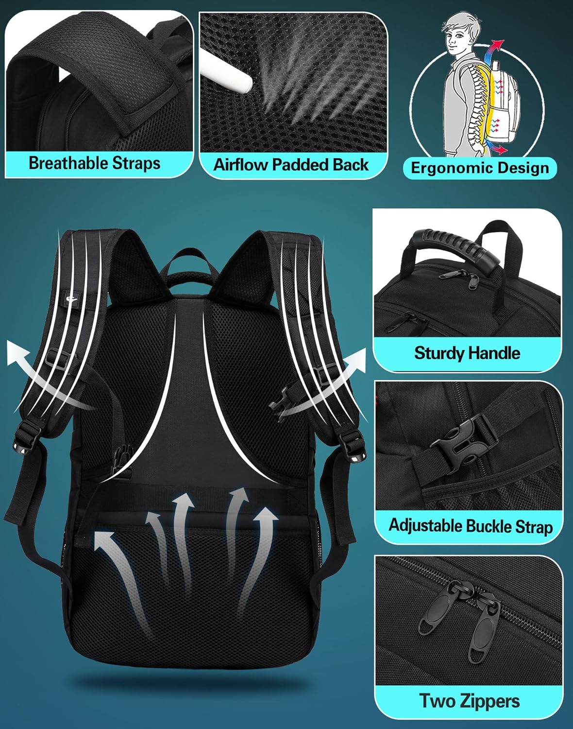 ProEtrade Travel Backpack Extra Large Laptop Backpack School Business Anti Theft TSA Approved College Work Computer Bag Fits 17 Inch Laptop with USB Charging Port Bookbag for Women MenBlack.jpg