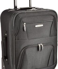 Rockland Expandable Spinner Carry On, Black, 19-Inch