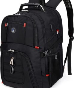 SHRRADOO Extra Large 50L Travel Laptop Backpack with USB Charging Port, College High School Backpack Airline Approved Business Work Bag Fits 17 Inch Computer for Men Women