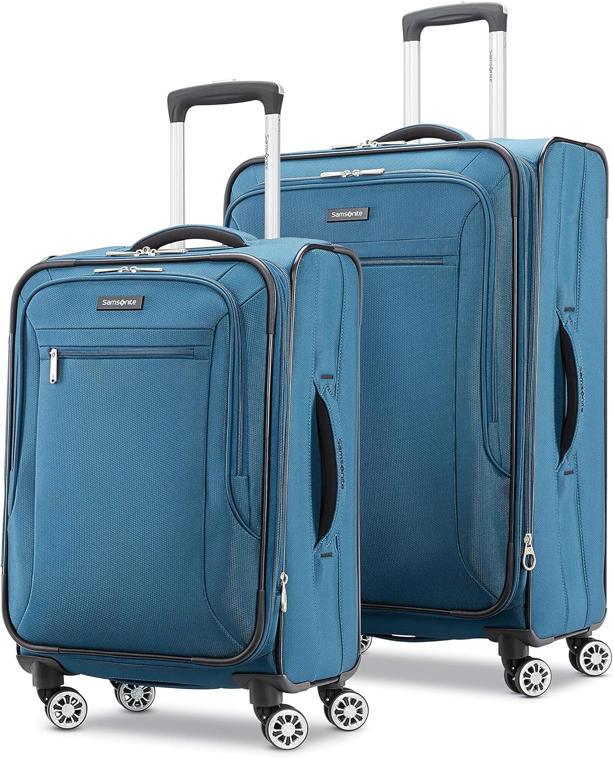 Samsonite Ascella X Softside Expandable Luggage with Spinners, Teal, 2PC SET (Carry-on/Medium)
