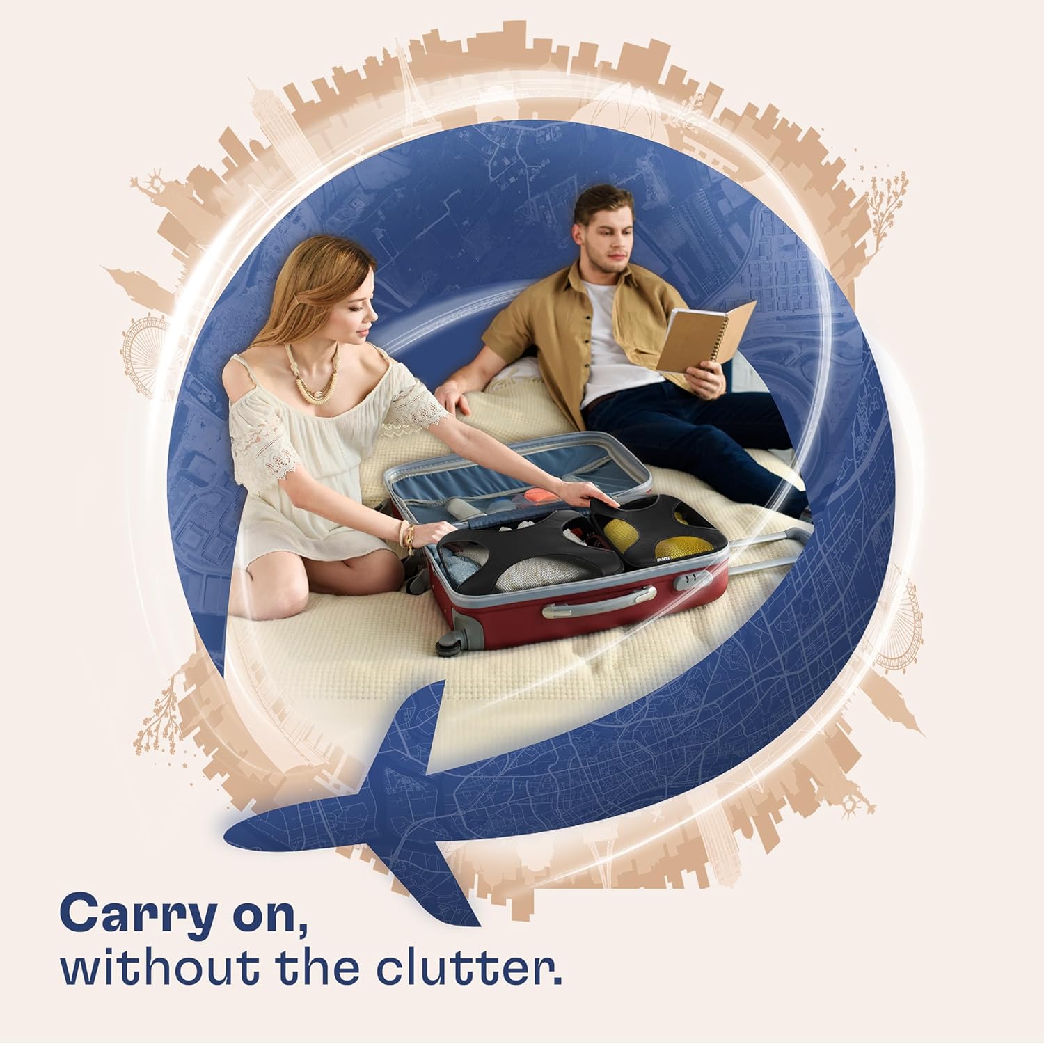 Shacke Premium 5 Packing Cubes Set Lightweight Mesh Travel Luggage Organizers with Laundry Bag 5 Piece Suitcase Storage System Black.jpg