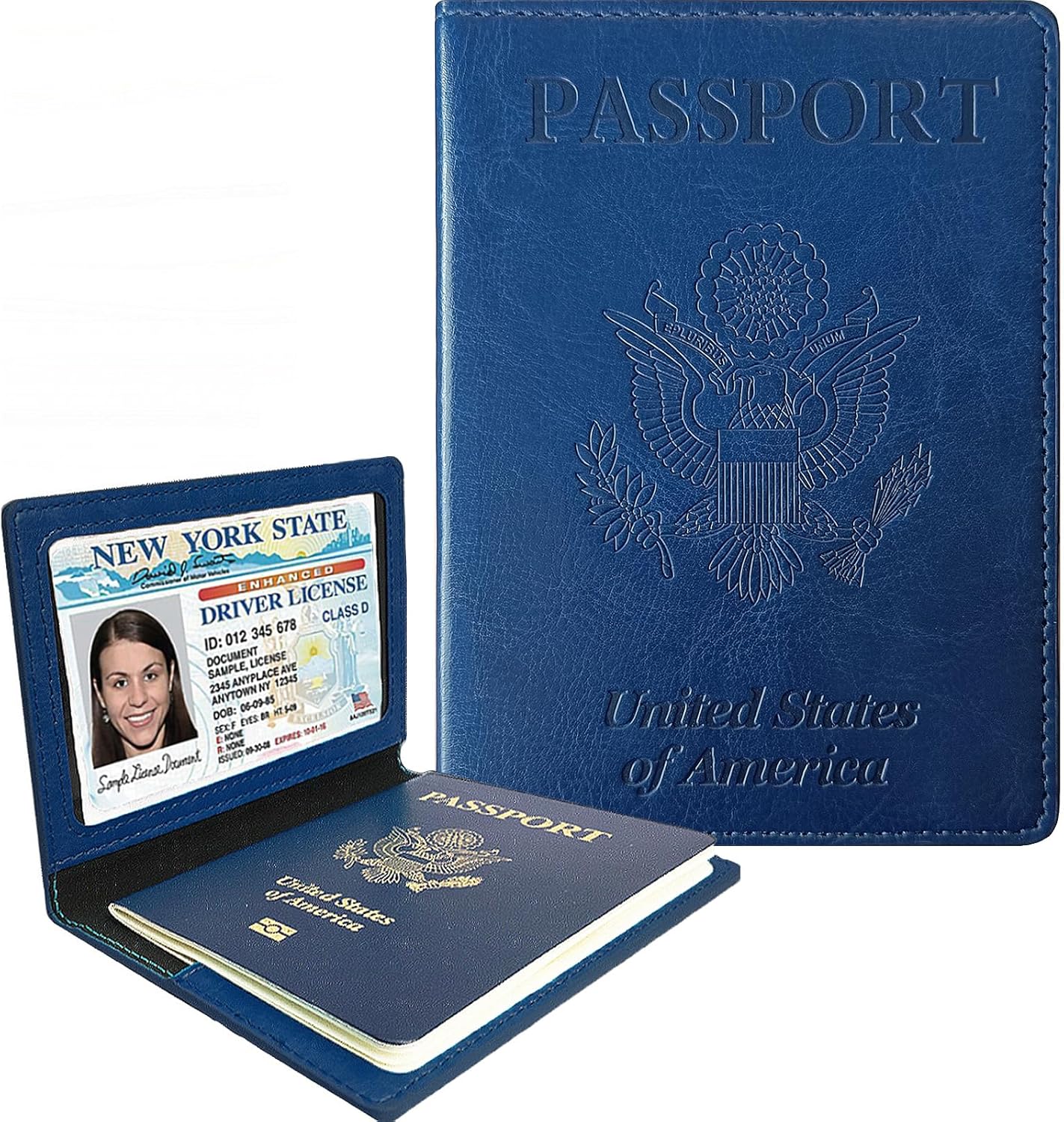 Sizobi Passport Holder for Travel Men, RFID Blocking Passport Covers Case Wallet Card Slot, International Travel Must Haves Travel Accessories for Women, Cruise Ship Essentials Travel Gifts, Navy Blue