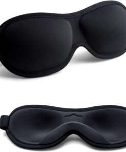 Sleep Mask for Side Sleeper, 3D Eye Mask for Sleeping Women Men, Zero Eye Pressure & 100% Light Blocking Sleeping Mask with Adjustable Strap, Soft Sleep Shade Cover for Travel (Black)