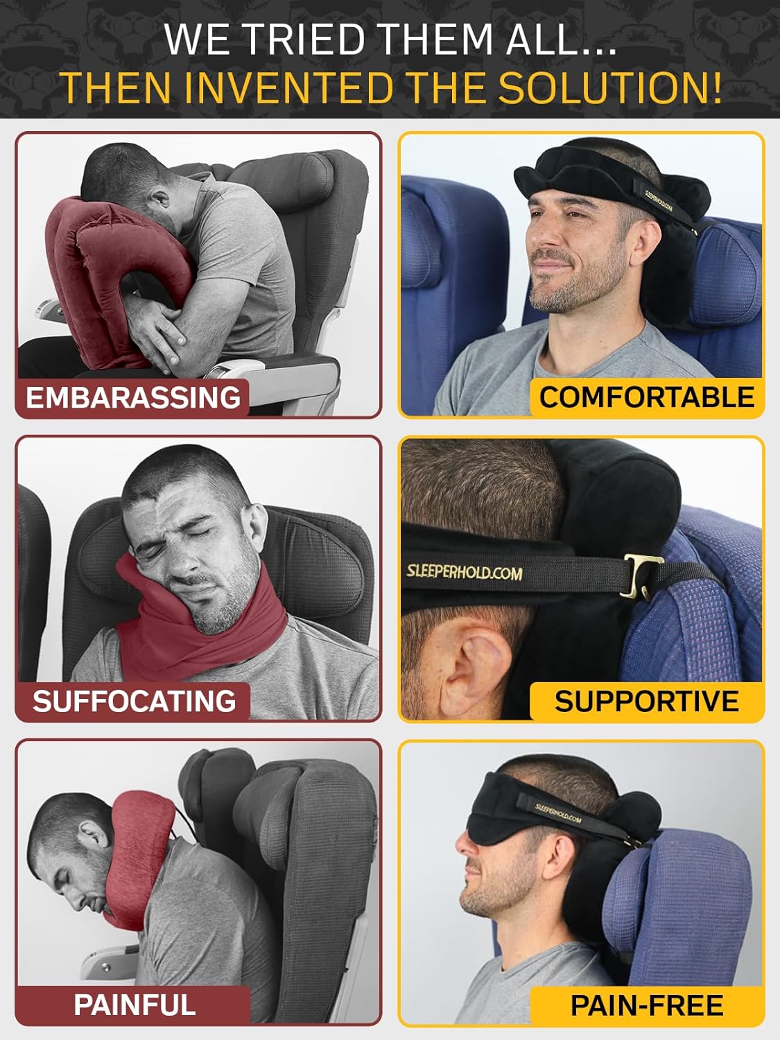 Sleeper Hold Travel Pillow Real Sleeping Experience on Long Flights Head Strap with Eye Mask Super Soft Lightweight Easy to Carry and Machine Washable Airplane Pillow.jpg