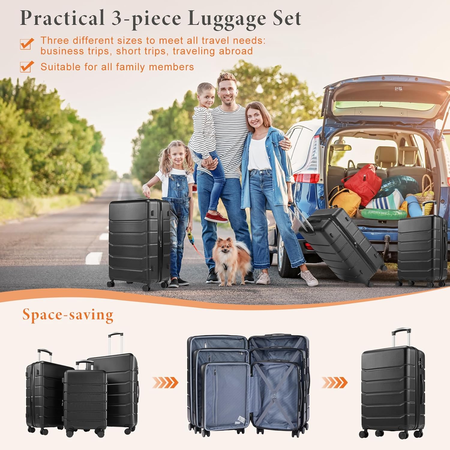 Sweetcrispy Luggage Spinner Wheels Lightweight Expandable Travel Hard Shell Suitcases with TSA Lock Bronze Black 3 PCS Set 202428 inch.jpg