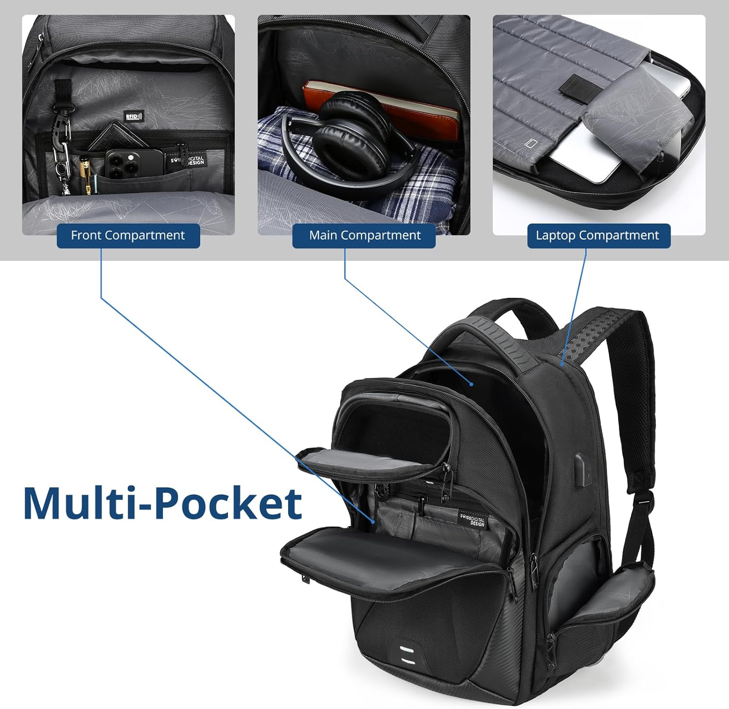 Swissdigital Design Mens Laptop Backpack for College and Business Travel with Integrated USB Charging Port and RFID Protection Fits Laptops up to 15.6 Inch Black SD1695 01.jpg