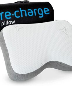 Third of Life Travel Cervical Pillow - Travel Memory Foam Pillow - Ergonomic Neck Support with Activated Charcoal Roll Up Design