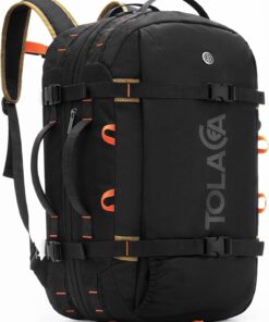 Tolaccea Travel Backpack for Men Women, 40L-50L Carry On Backpack with Wet Dry Compartment, TSA Approved Laptop Daypack Fits 15.6", Convertible Expandable Large Rucksack Duffel Bag for Work Travel
