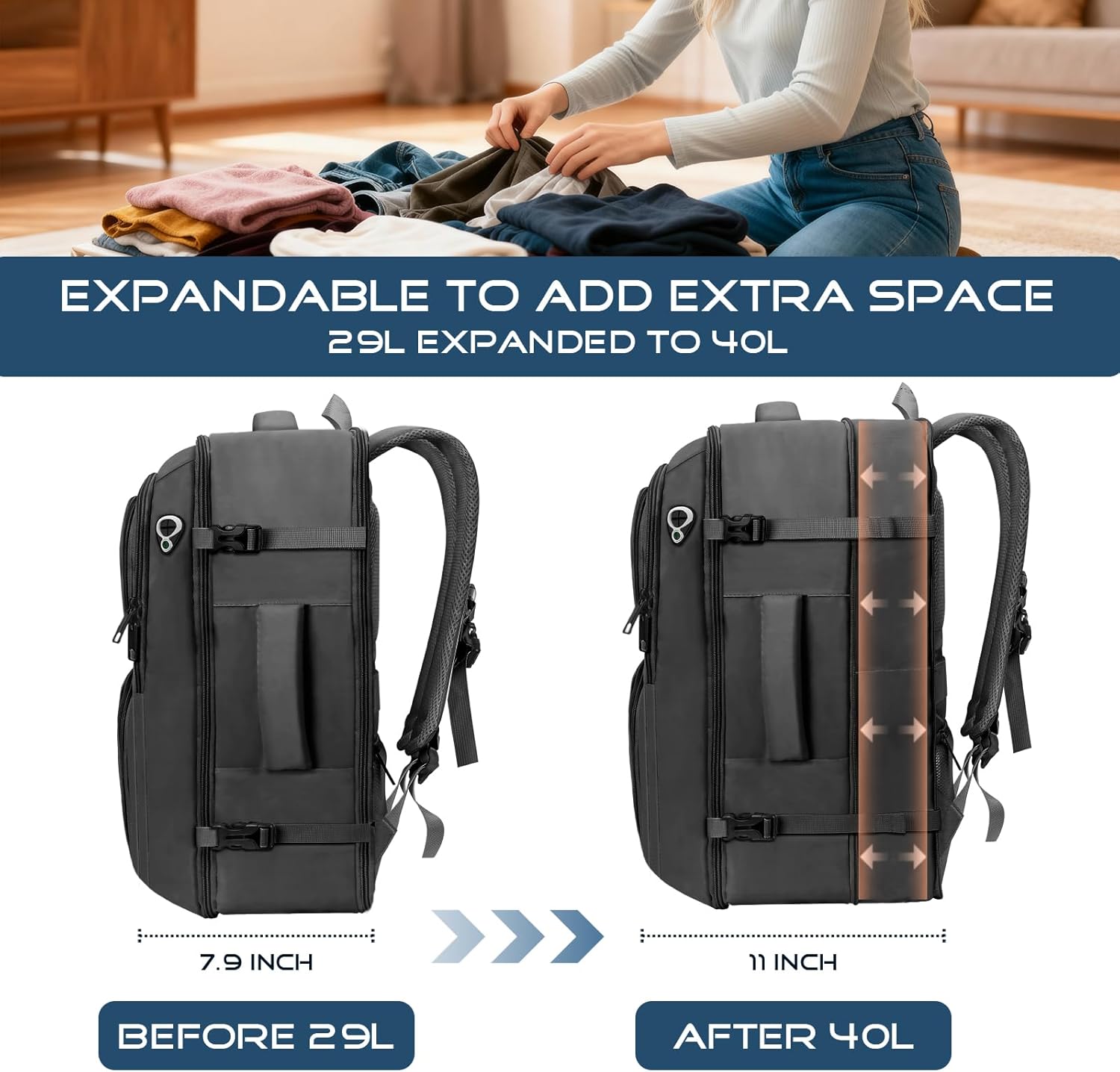 Travel Backpack Expandable Carry on Backpack for Men TSA 17.3 inch Laptop Bag Flight Approved Lightweight Business Luggage Bag Travel Gifts for Men Women Black.jpg