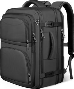 Travel Backpack, Expandable Carry on Backpack for Men, TSA 17.3 inch Laptop Bag Flight Approved, Lightweight Business Luggage Bag, Travel Gifts for Men Women, Black